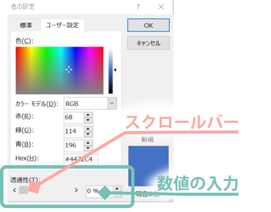 透過性を設定してみよう