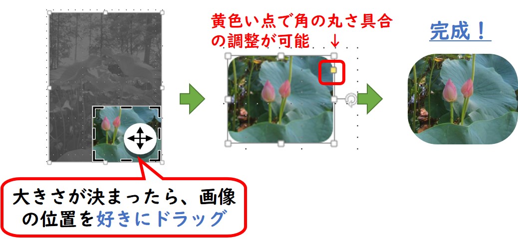 図形を利用したトリミング