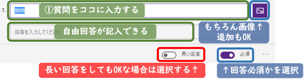 自由記述式の書き方