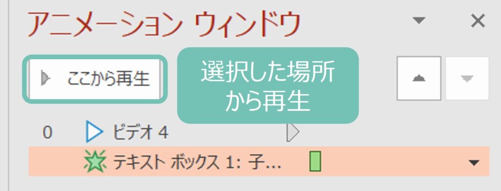 選択した場所から再生